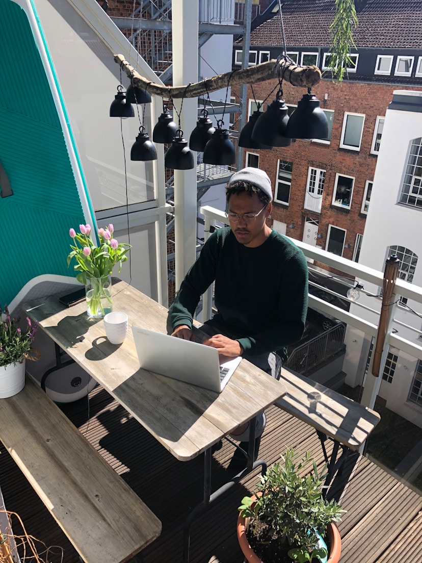 Freelancer working remotely